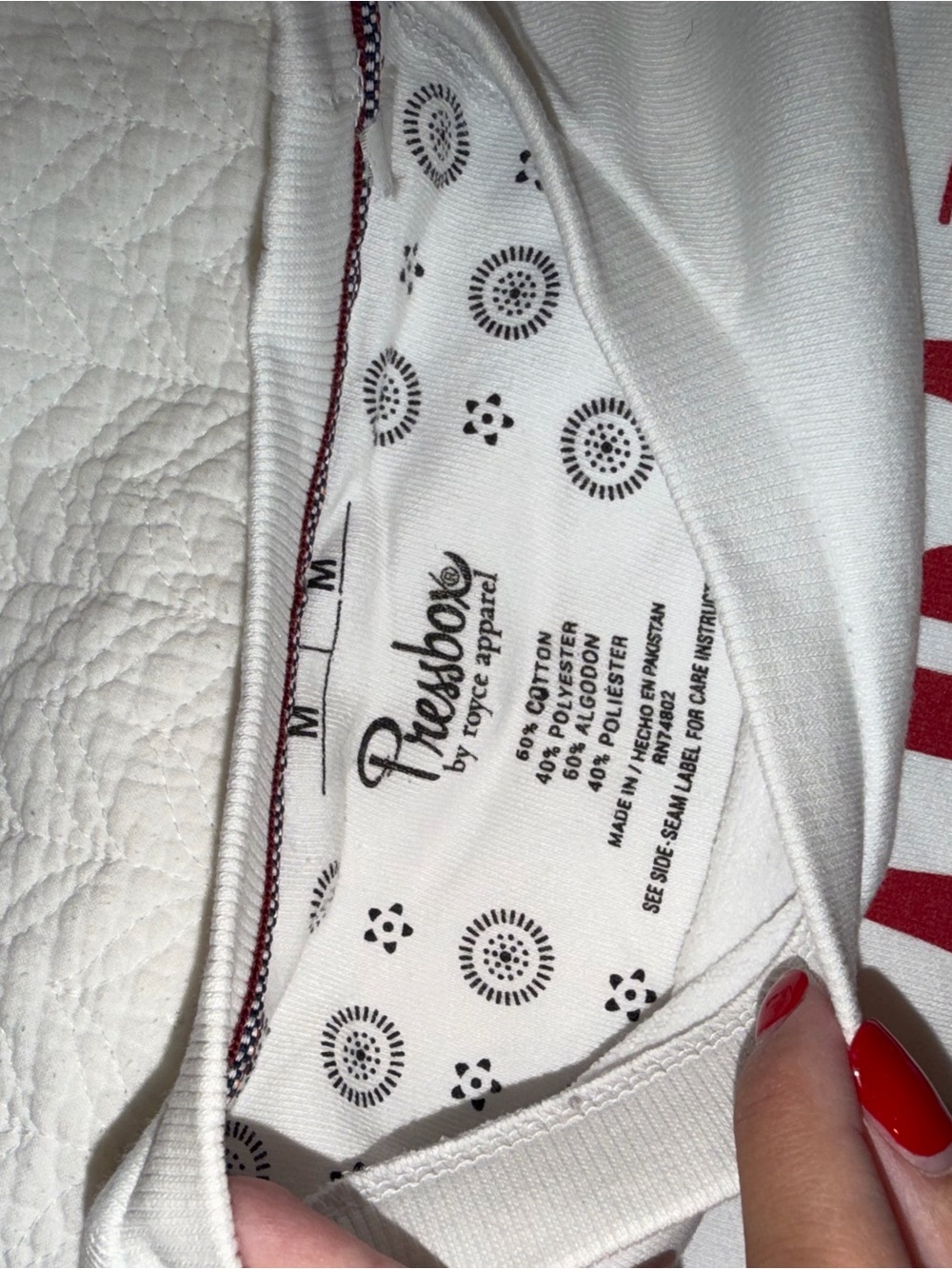 Pressbox White Crewneck Sweatshirt with Red Alabama Graphic - Picture 2 of 2